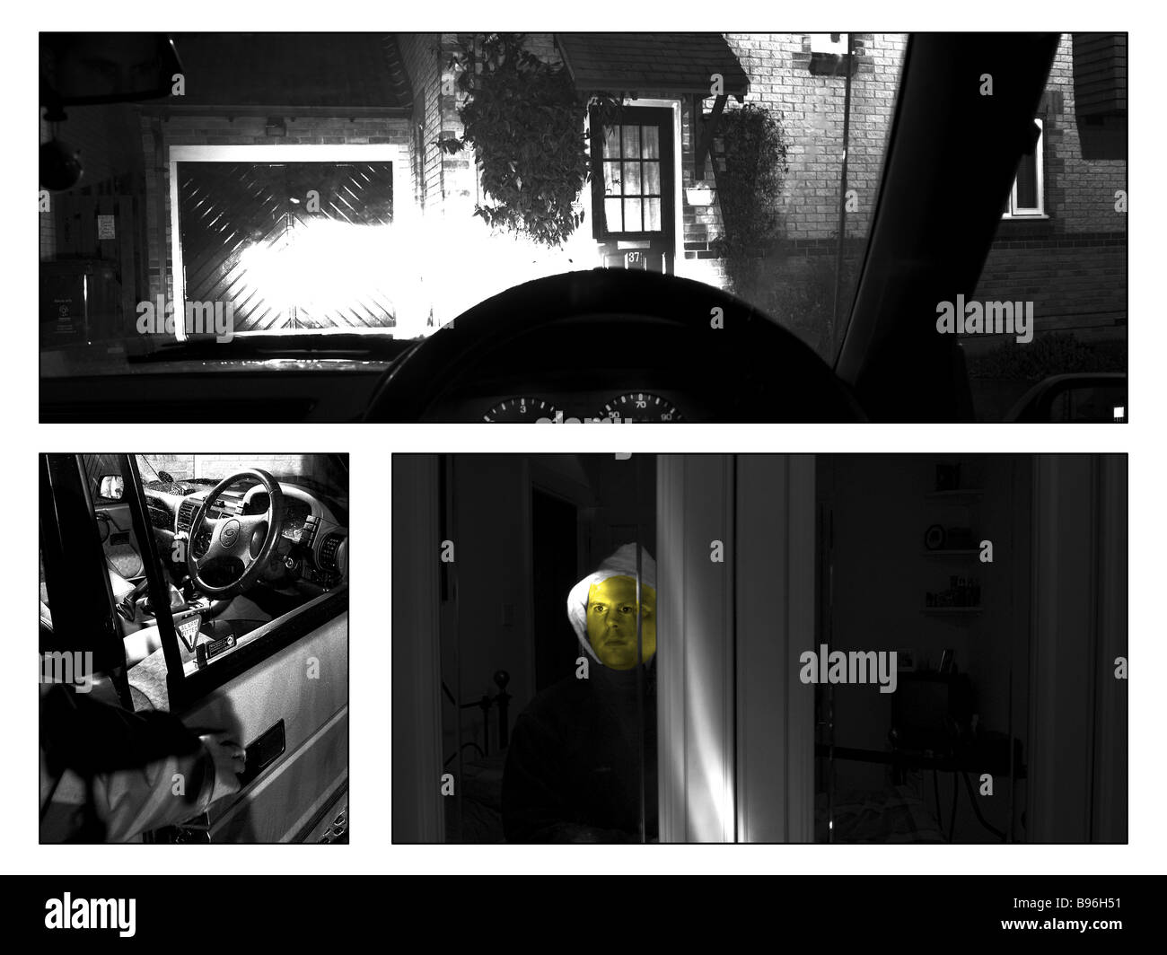 Storia La storia di Riccioli d'oro modernizzato mediante fotografie. Pagina 5 di 6 Foto Stock