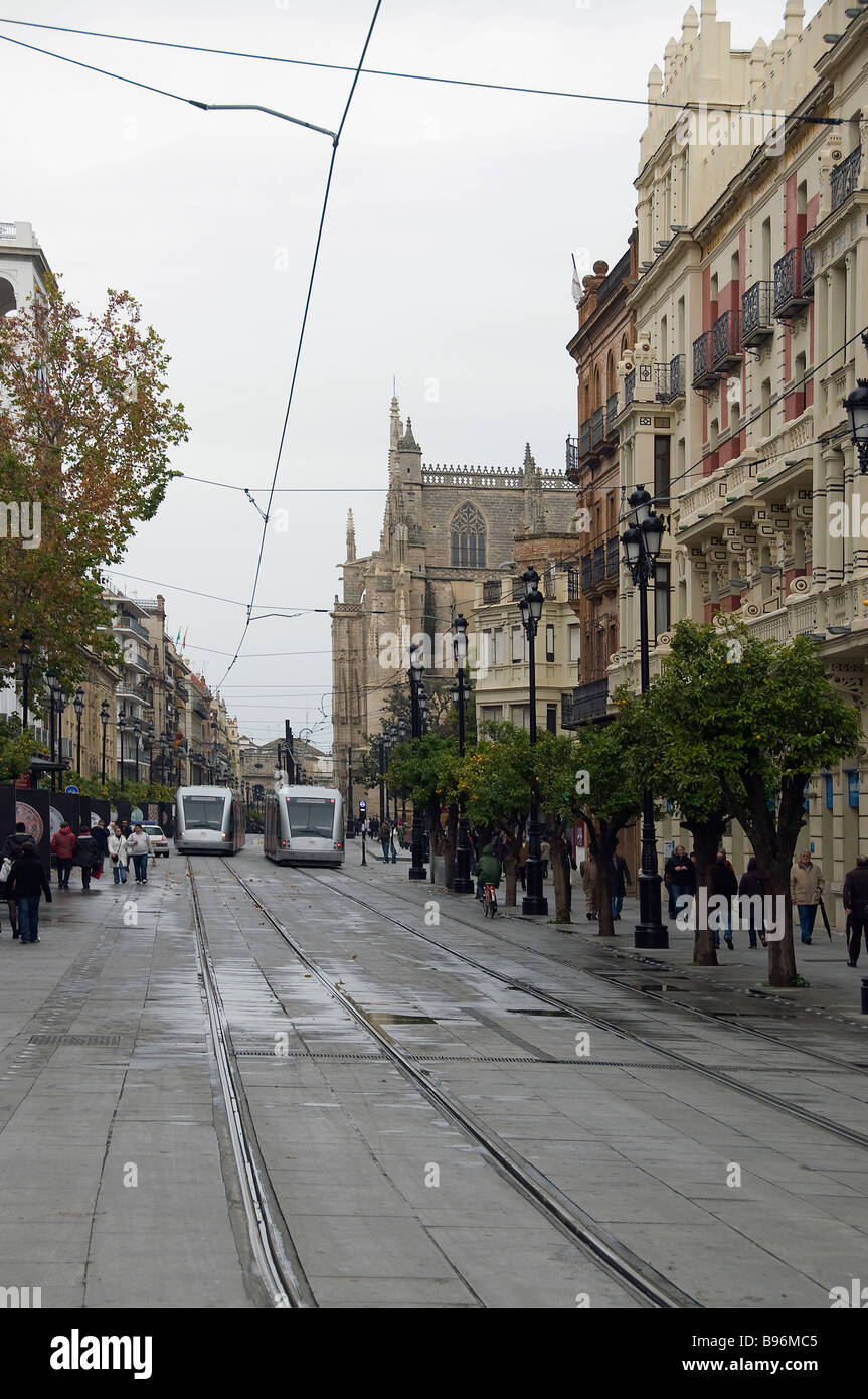 Avenida de la Constitucion,Sevilla,Spagna Foto Stock