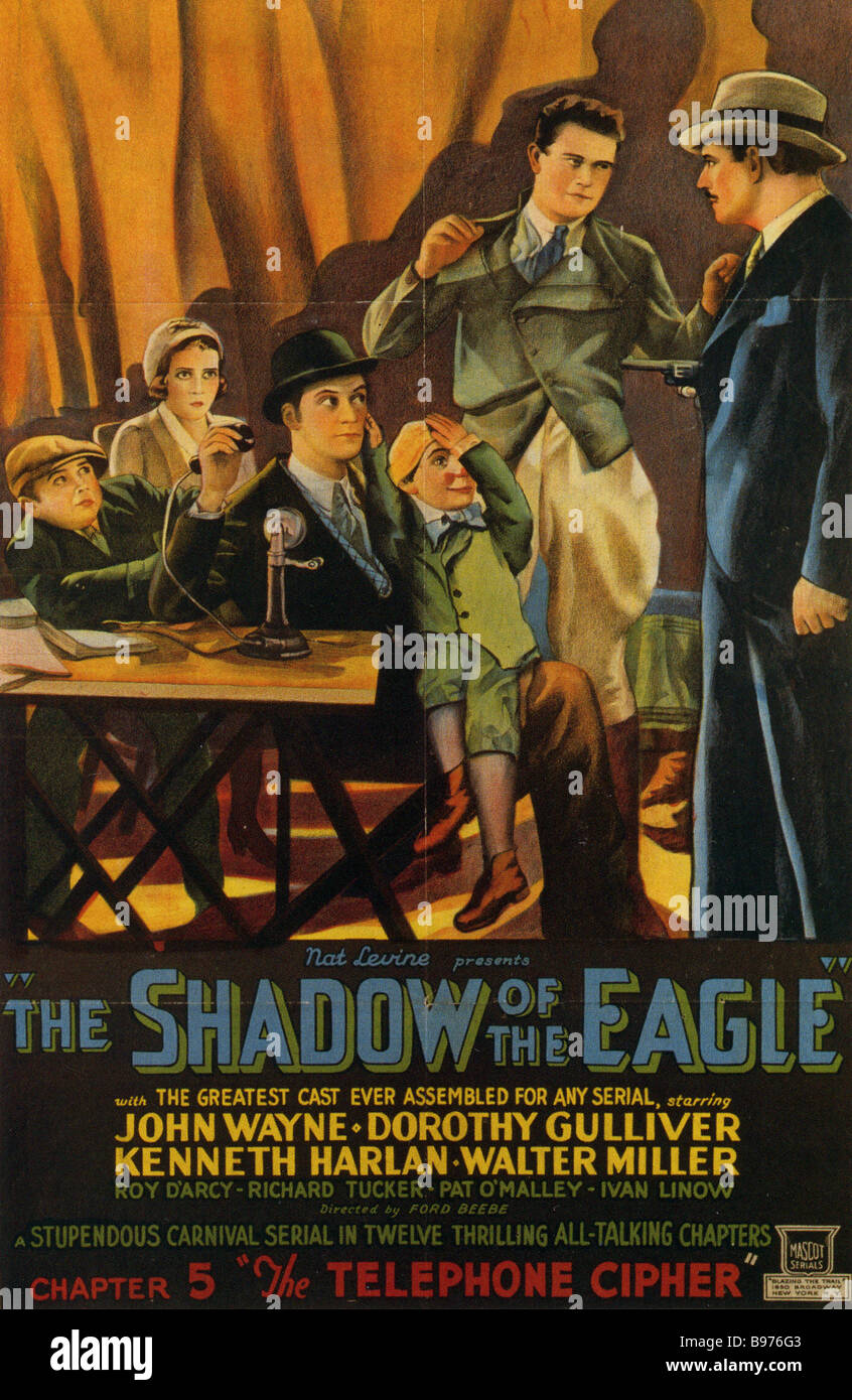 L ombra dell aquila Poster per 1932 Mascot Pictures film di serie con John Wayne Foto Stock