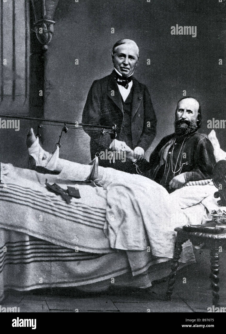 GIUSEPPE GARIBALDI soldato italiano che viene trattata dal dr. Francois Nelaton dopo che offre i suoi servizi per l'esercito francese nel 1870 Foto Stock