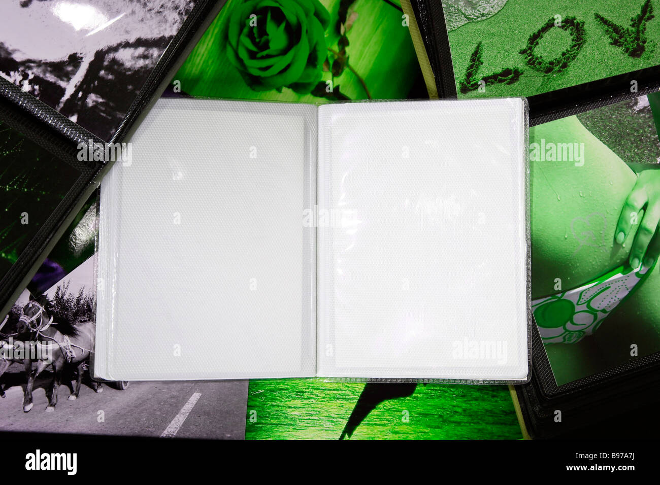 Album fotografico con spazio di copia Foto Stock