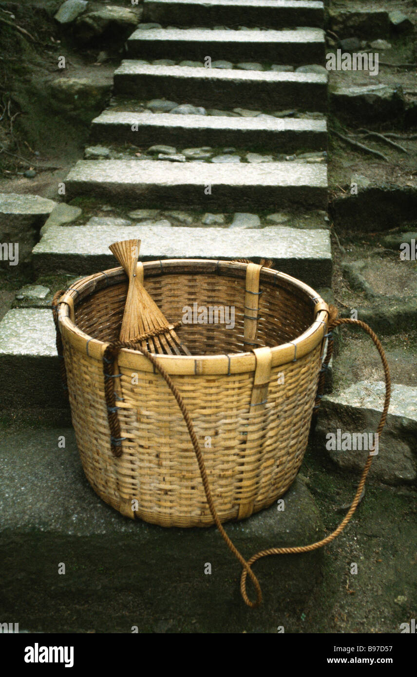 Cestino di bambù Foto Stock