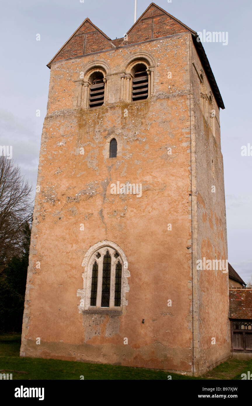 Il campanile di San Bartolomeo Chiesa, Fingest Foto Stock