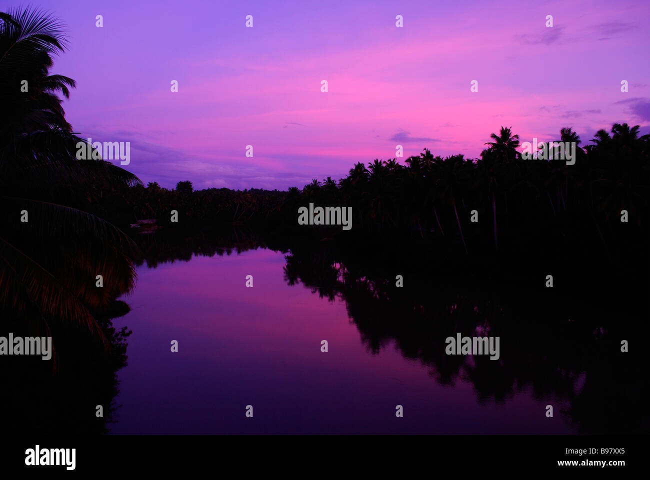 Cielo viola ; Kerala , India Foto Stock