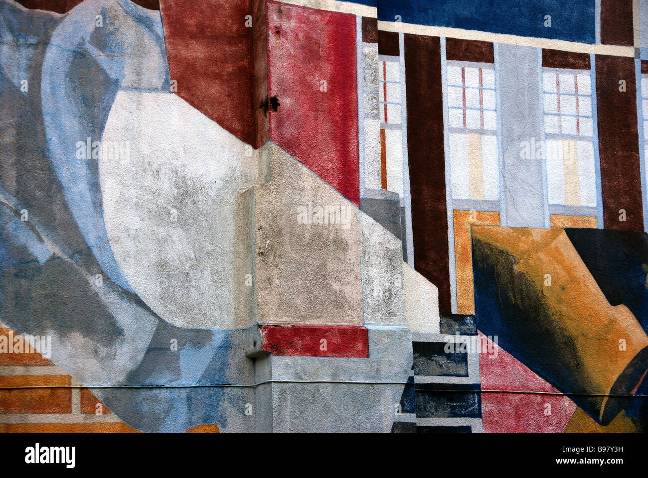 Abstract la pittura murale a Wilrijk, Anversa, Belgio Foto Stock