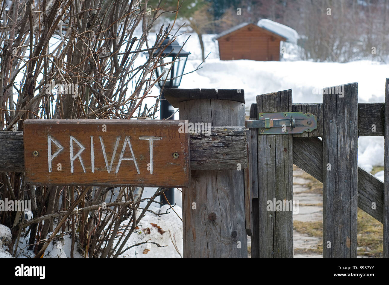 Una proprietà privata Foto Stock