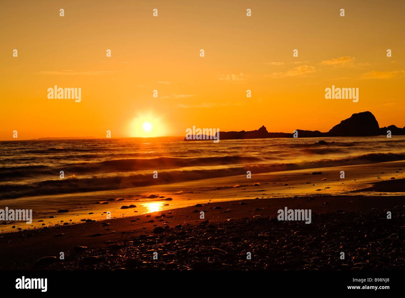 Tramonto mozzafiato alla famosa spiaggia di Ruby nel Parco Nazionale di Olympic, Washington, Stati Uniti d'America Foto Stock