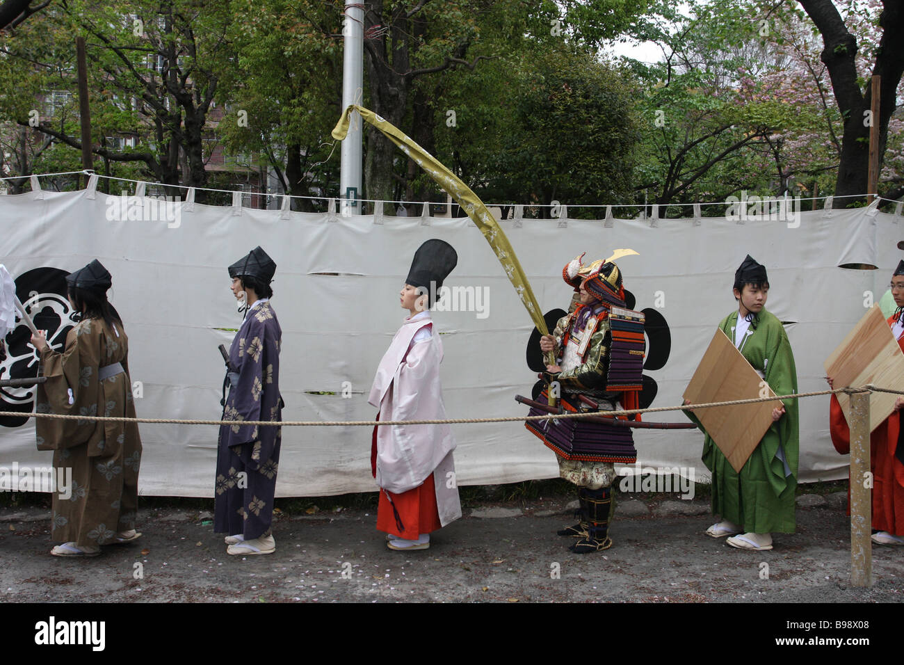 Yabusame o a cavallo tiro con l'arco presso il parco Sumida Foto Stock
