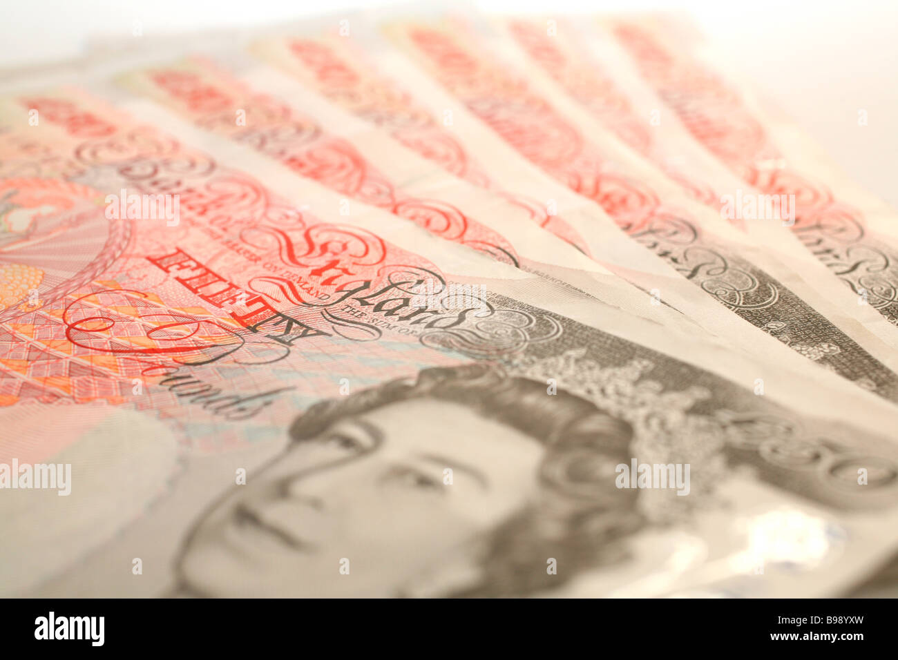Cinquanta pound note Foto Stock