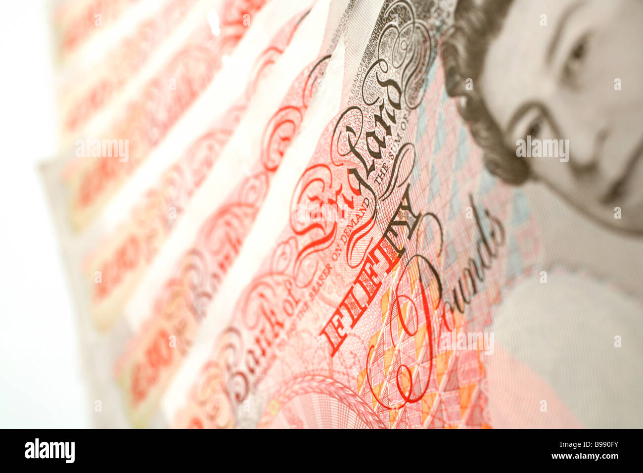 Cinquanta pound note Foto Stock
