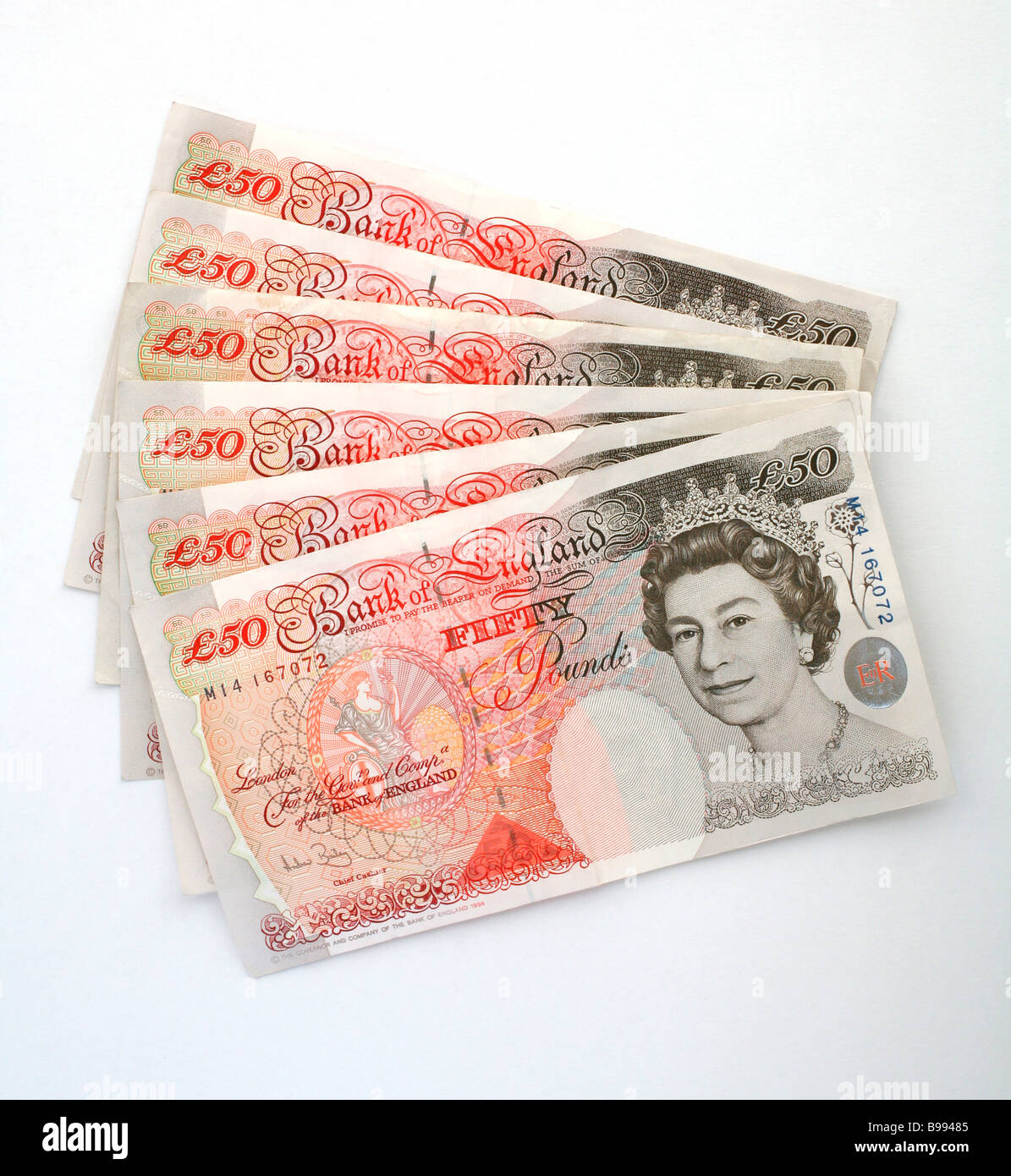 Cinquanta pound note Foto Stock