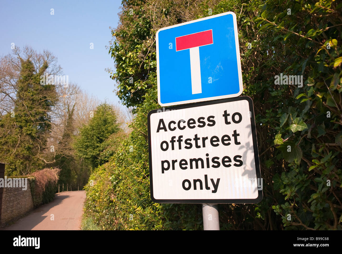 Segno che limitano il traffico su strada in una stretta viuzza in West Country UK UE Foto Stock