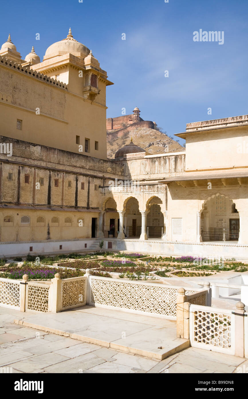 Sukh Mahal, in Ambra Palace, noto anche come Forte Amber, ambra, vicino a Jaipur, Rajasthan, India Foto Stock