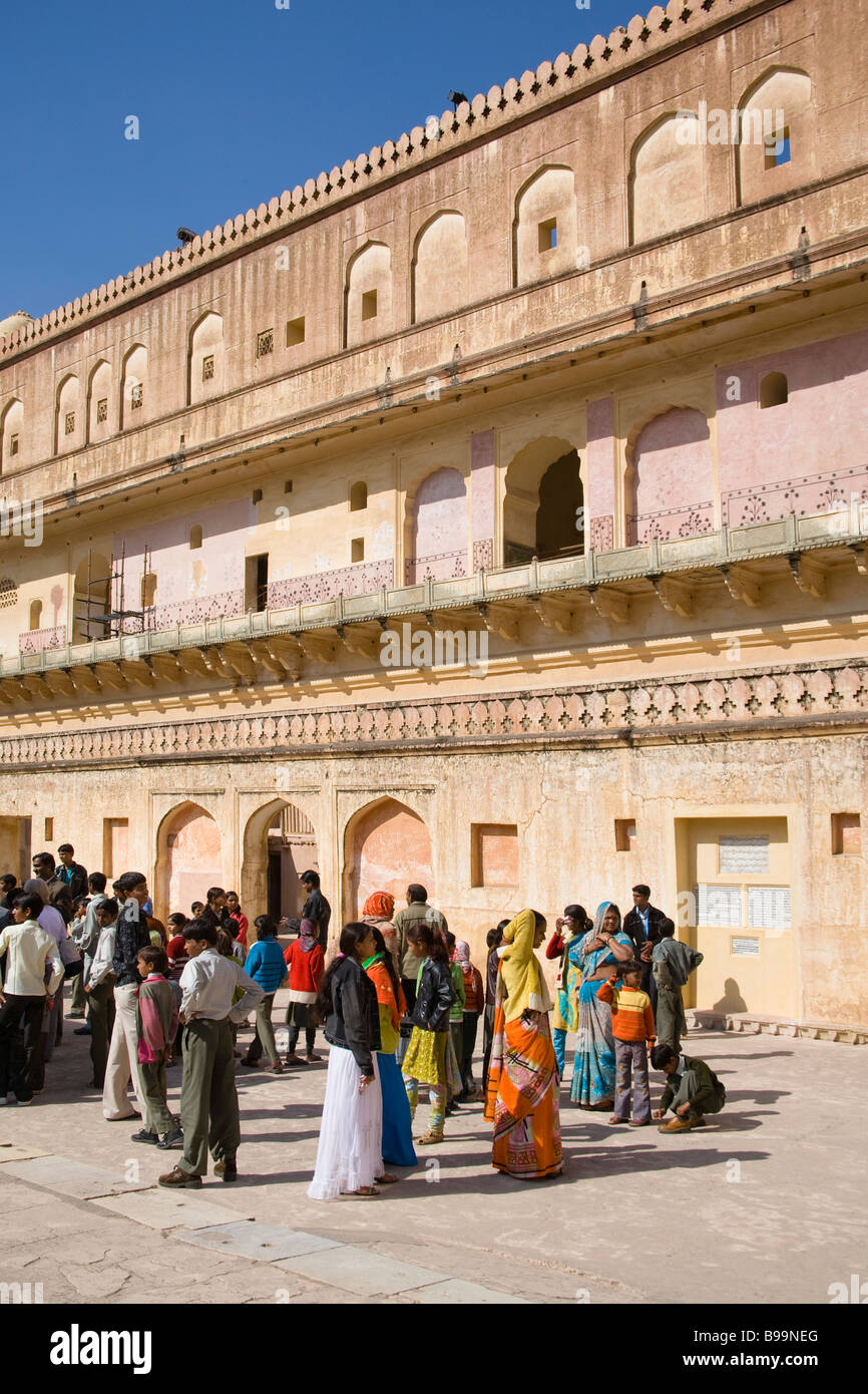 Edificio in uomo Singh mi Palace, in Ambra Palace, noto anche come Forte Amber, ambra, vicino a Jaipur, Rajasthan, India Foto Stock