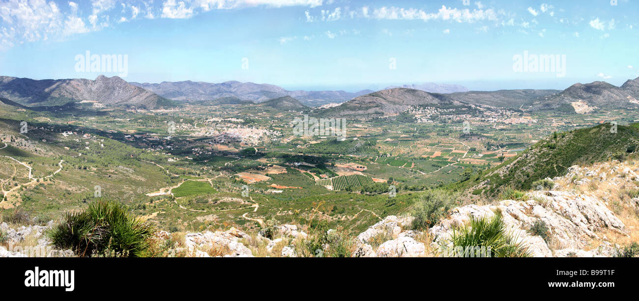 Vista della Valle di Pop, Spagna. Foto Stock