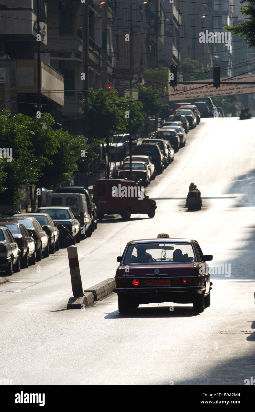 La mattina presto vista delle strade di Beirut Libano Medio Oriente Foto Stock