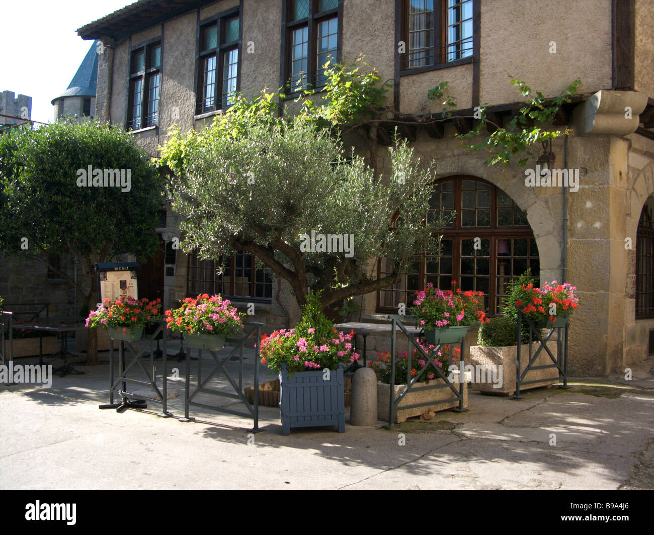 Piccolo ristorante a Carcassonne Languedoc Francia Foto Stock