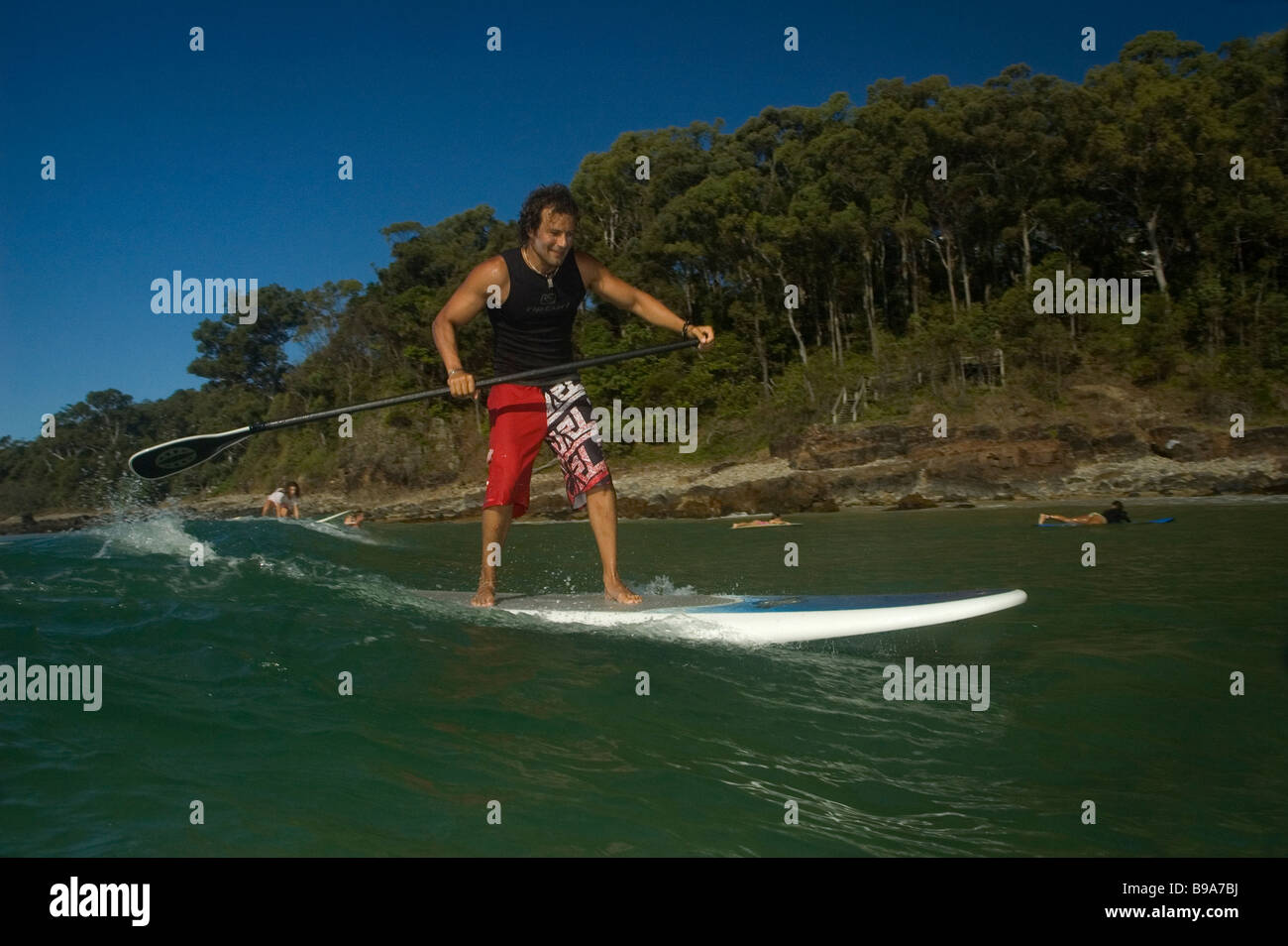 Standup surf Noosa Queensland Foto Stock