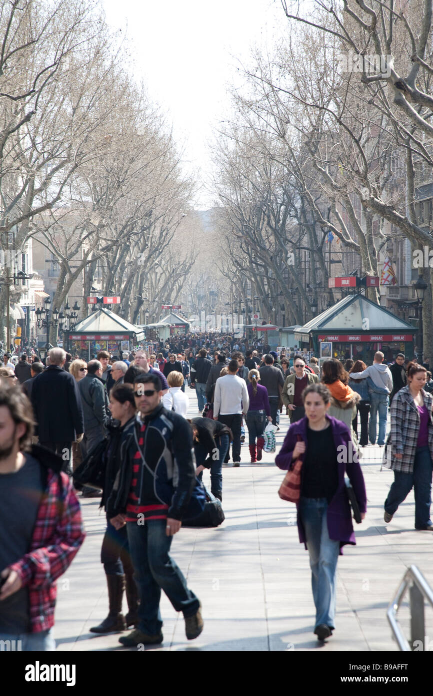 La Rambla, Barcelona Spagna Foto Stock