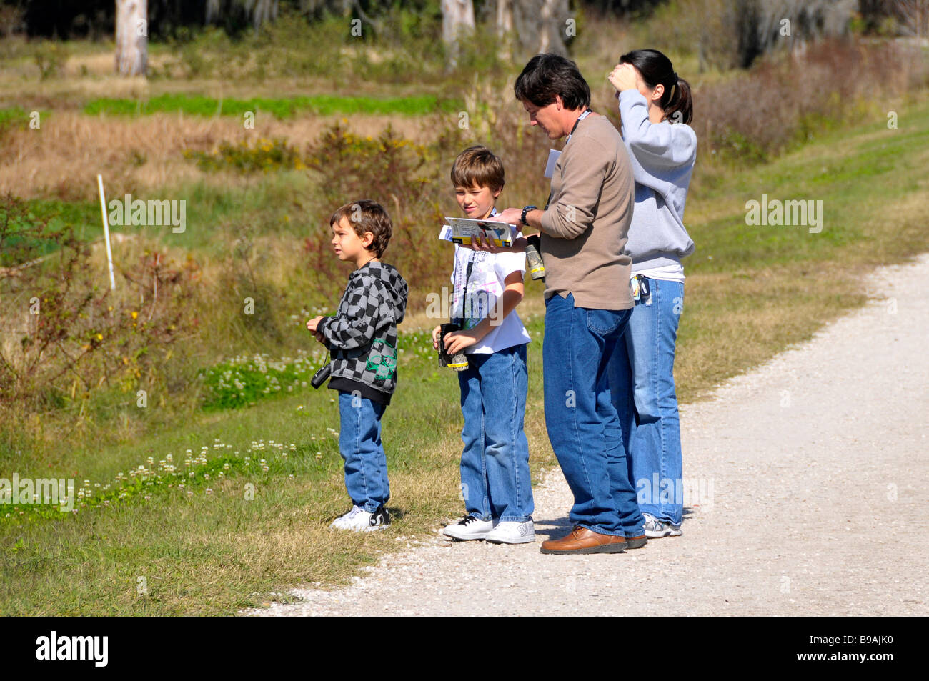 Viste della famiglia natura al cerchio B Bar riserva di natura ambientale Centro Lakeland Florida Polk County U S Foto Stock