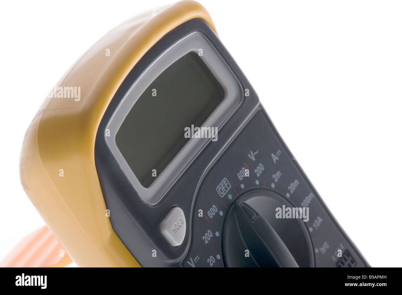 Scopo su bianco misura elettrica multimetro digitale Foto Stock