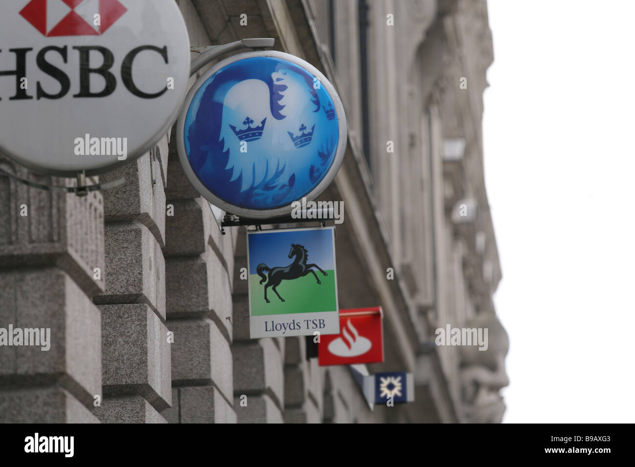 Banca segni, City of London Foto Stock