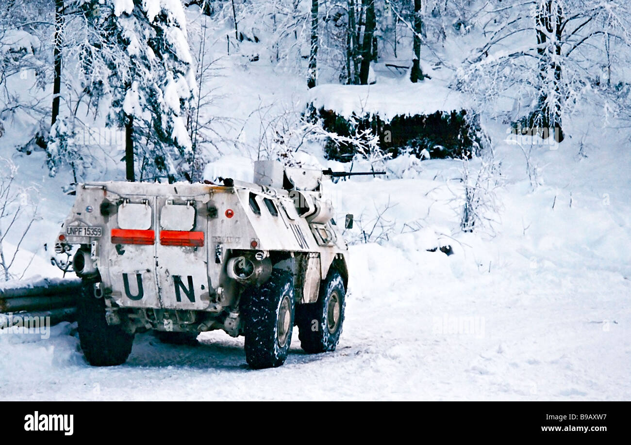 VAB dell'ONU Sarajevo Bosnia Europa Legione Straniera francese inverno 1993 Foto Stock