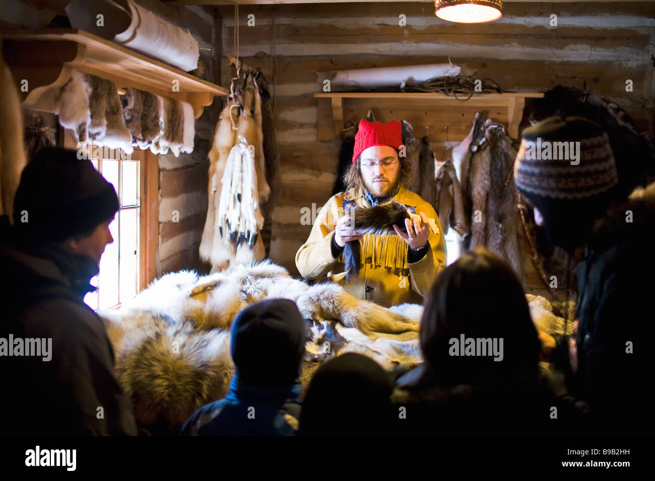 Un Francese Canadese Fur trader al Festival du Voyageur, San Bonifacio, Winnipeg, Manitoba, Canada. Foto Stock