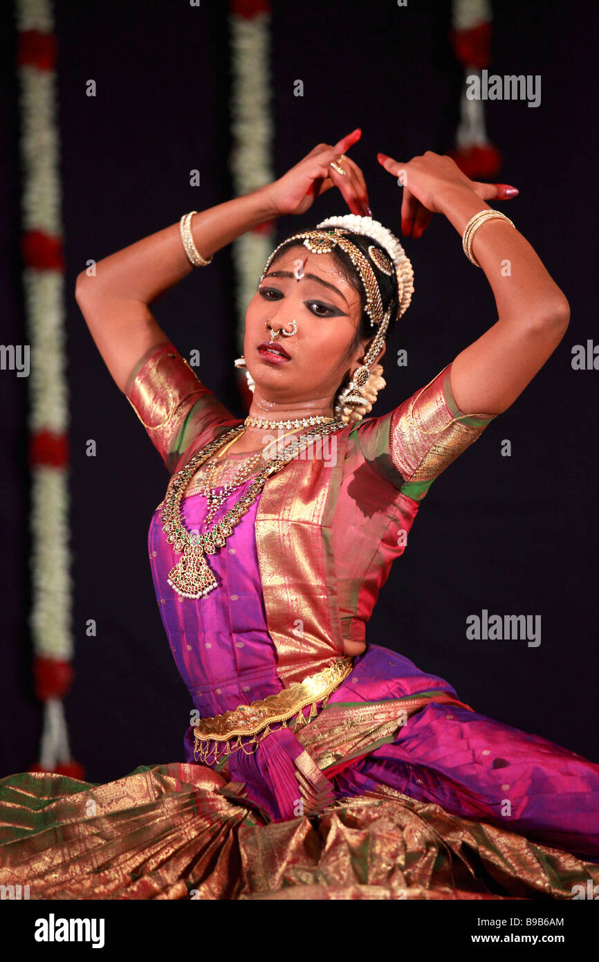 India Tamil Nadu Chennai Madras Bharata Natyam dancer Foto Stock