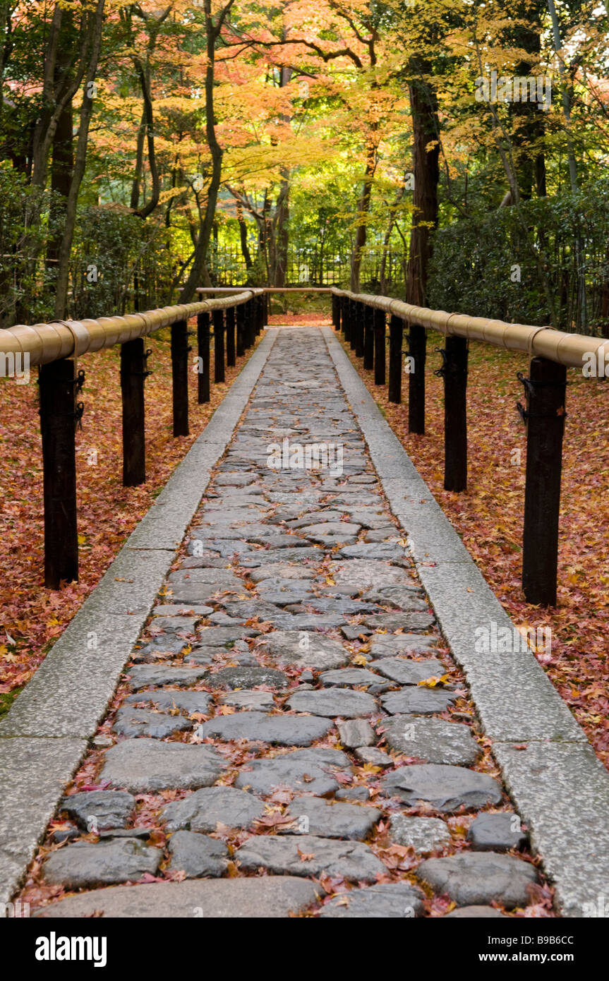 Percorso di un giardino zen a Kyoto Daitokuji Giappone Foto Stock