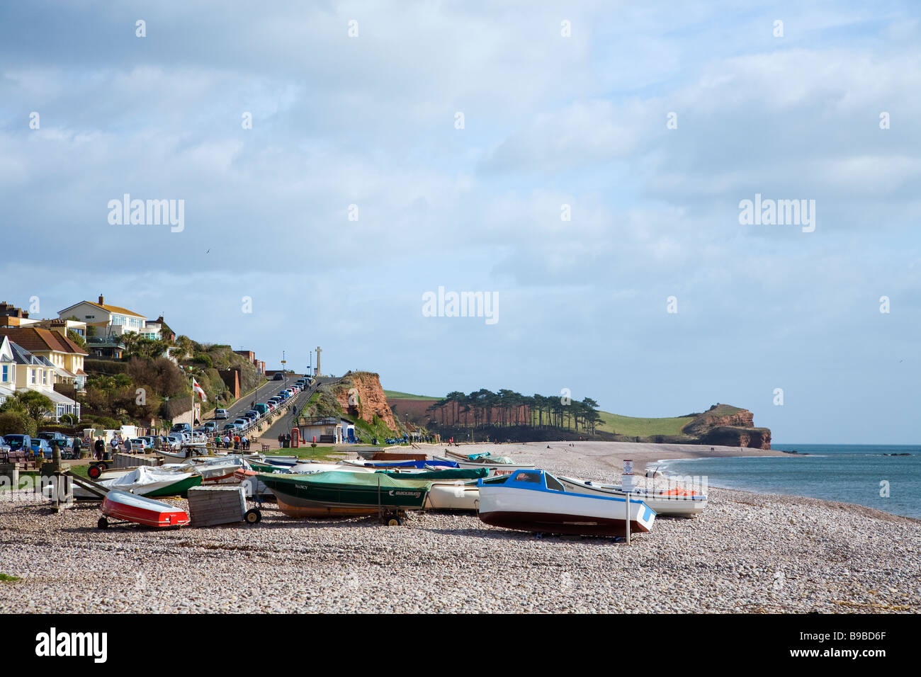 Budleigh Salterton beach Devon West Country England Regno Unito Regno Unito GB Gran Bretagna Isole Britanniche Europa UE Foto Stock