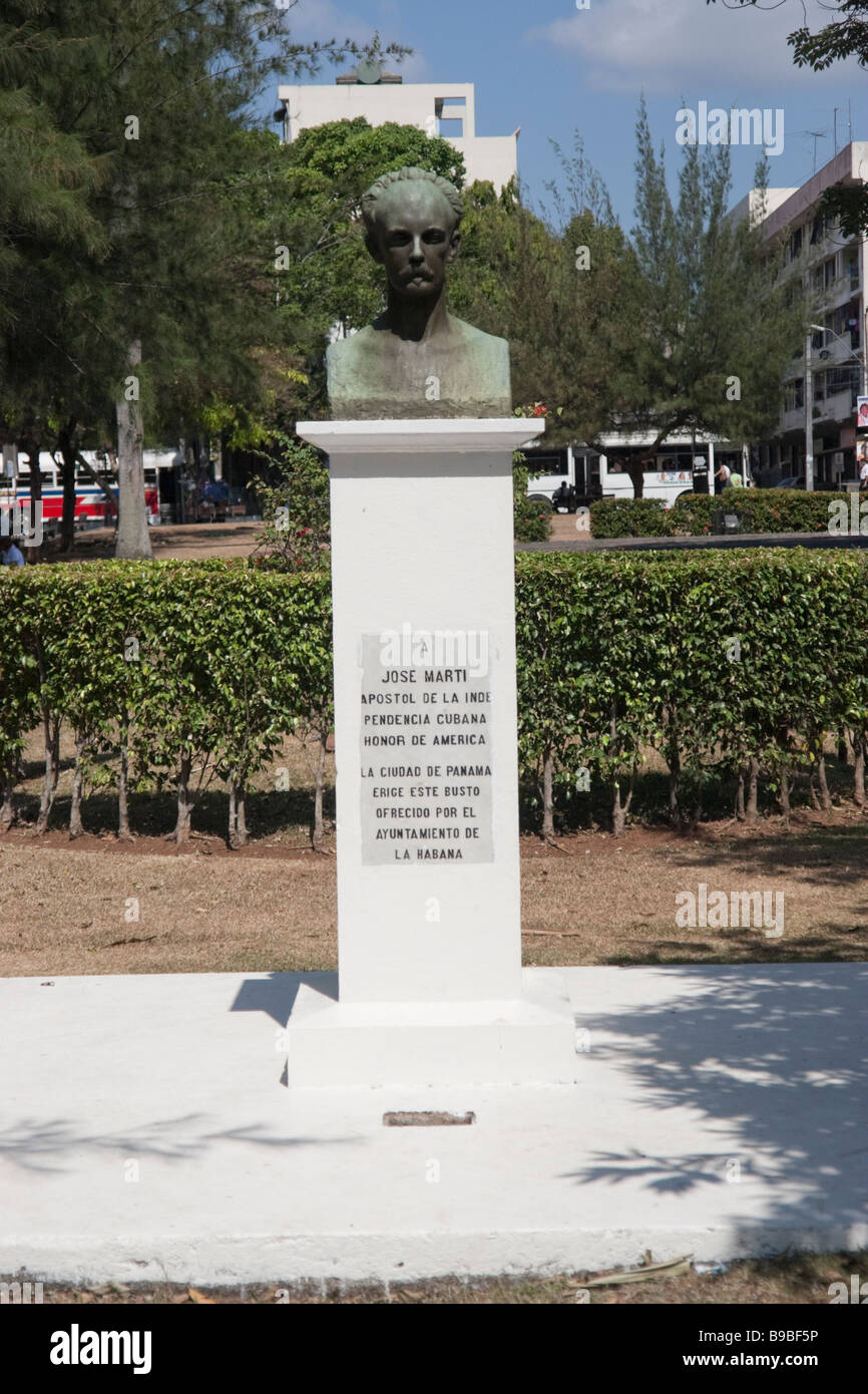 Jose Marti busto. Belisario Porras Memorial Park. Città di Panama, Repubblica di Panama, America Centrale Foto Stock