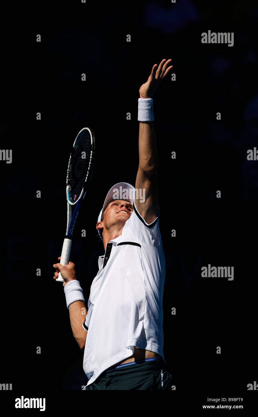 Tomas BERDYCH della Repubblica ceca durante gli Australian Open di Tennis Grand Slam 2009 a Melbourne Foto Stock
