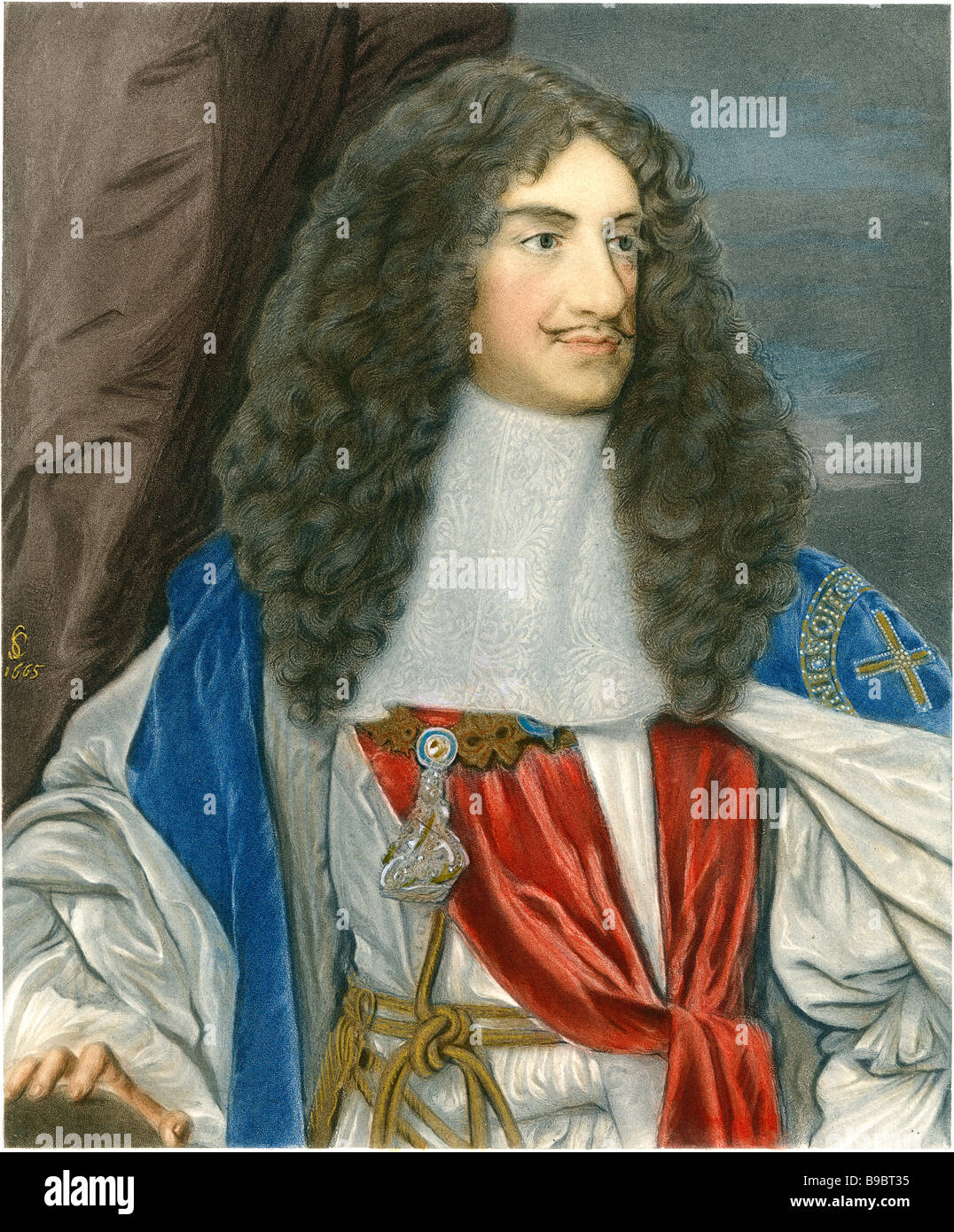 Charles II (29 maggio 1630 OS - 6 febbraio 1685) era il re d' Inghilterra, di Scozia e Irlanda. Charles II padre del Re Charle Foto Stock