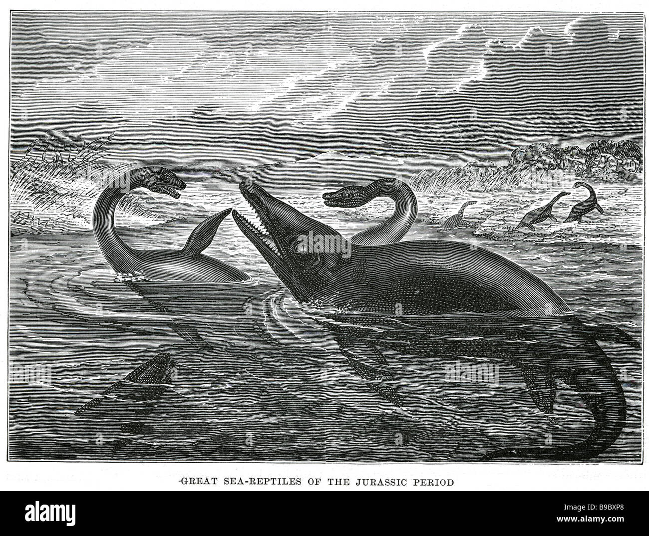 Grandi rettili marini del giurassico mosters dinosauri del Giurassico è un periodo geologico e il sistema che si estende a partire da circa Foto Stock