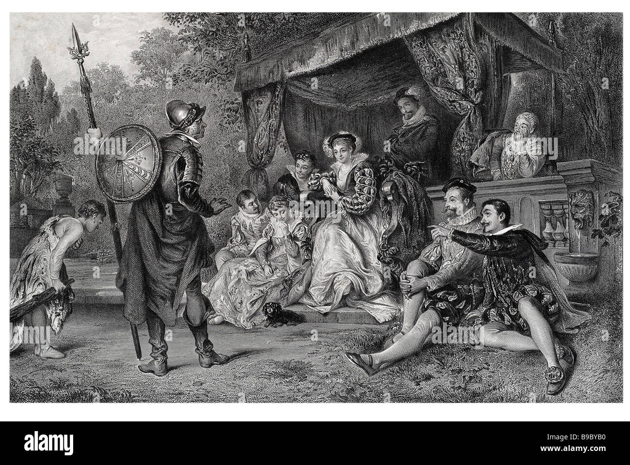 I nove dignitari dell'amore del lavoro perduto amore del lavoro perso è uno di William Shakespeare commedie precoce, credeva di avere bee Foto Stock