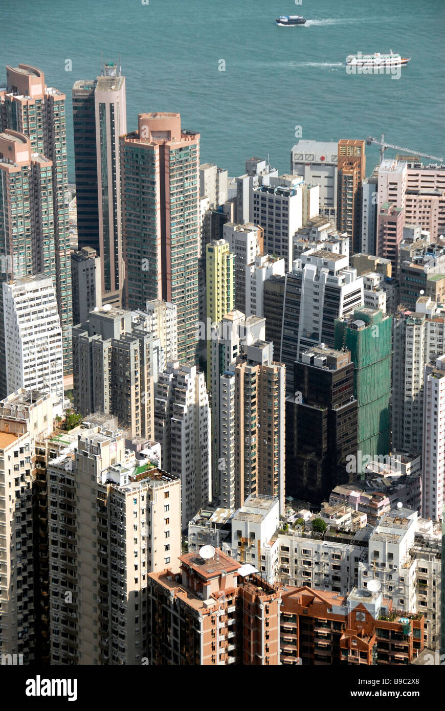 Torri di edifici, isola di Hong Kong, Cina Foto Stock