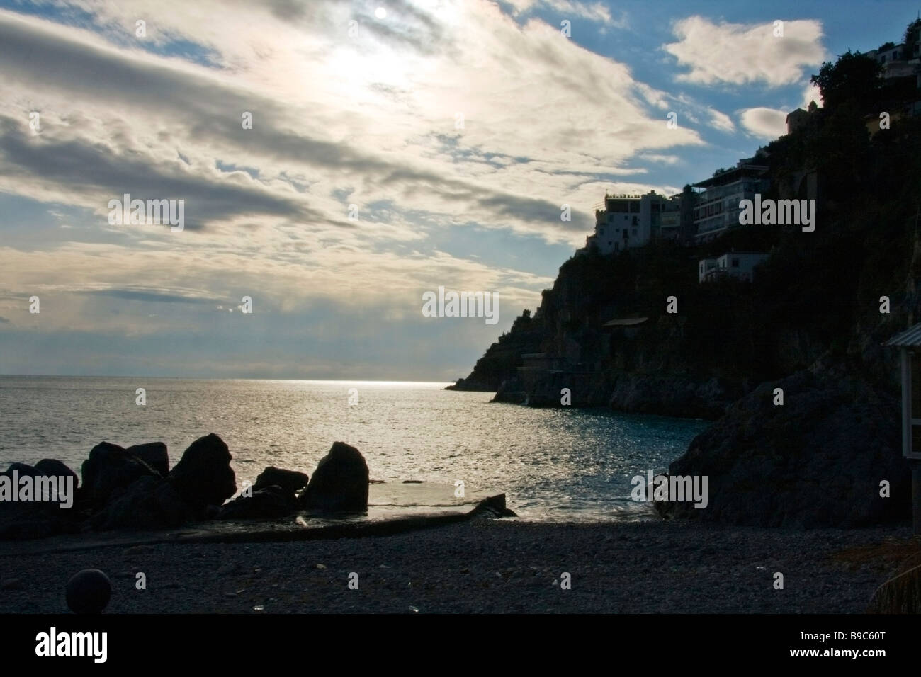 Spiaggia di Amalfi Amalfi Costiera Amalfitana Amalfi Coast UNESCO World Heritage Site Campania Italia Europa Foto Stock