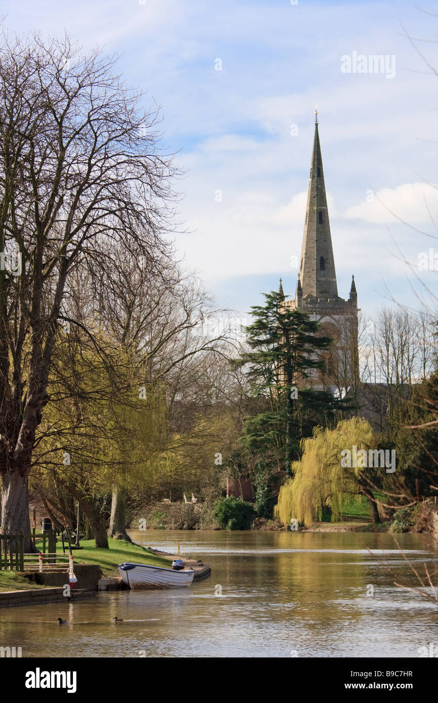 Chiesa della Santa Trinità, Stratford Upon Avon, Warwickshire, il luogo di sepoltura di William Shakespeare Foto Stock