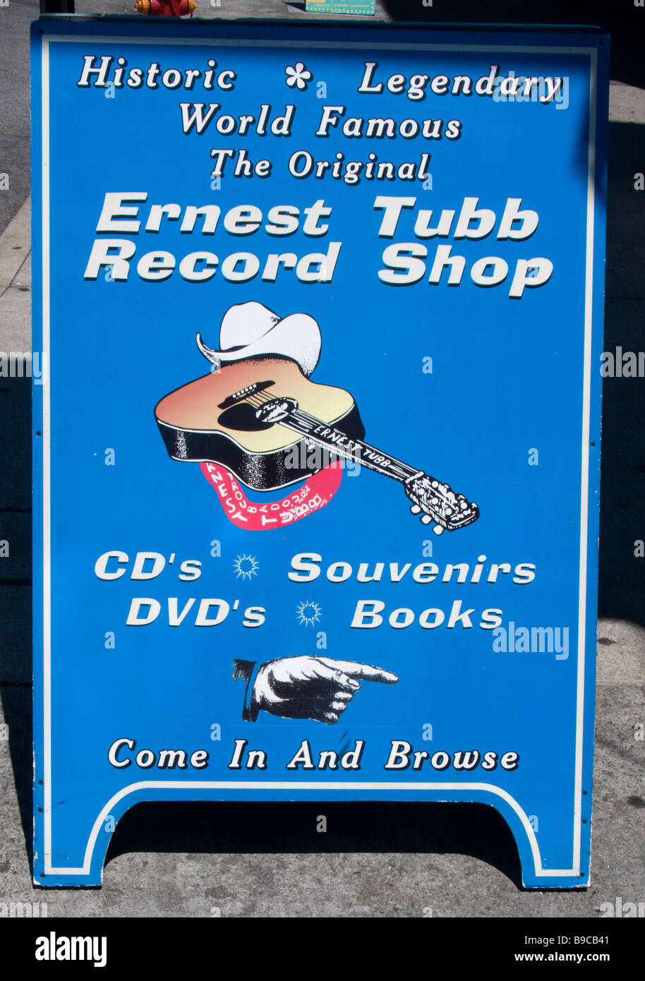 Ernest Tubb specialista paese e registrazione di bluegrass shop e store Broadway Nashville Tennessee USA Foto Stock