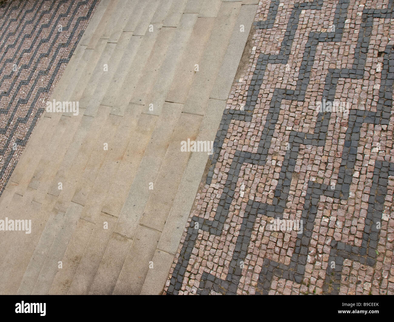 Pavimentata scalinata della vista di dettaglio. Praga. Repubblica ceca. Foto Stock