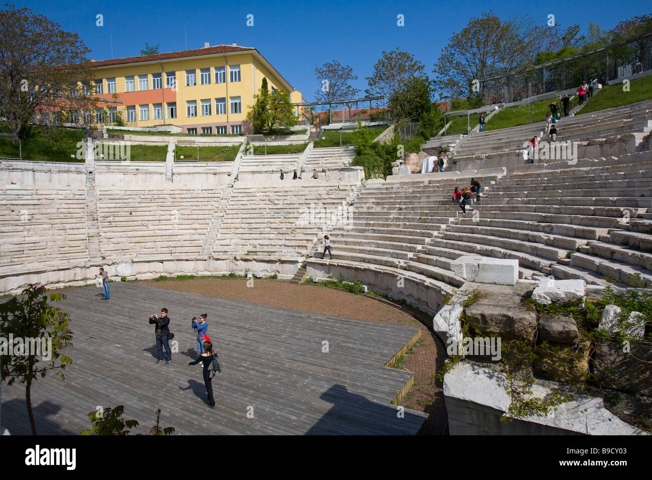 Teatro di Philippopolis antico teatro romano Plovdiv Bulgaria Foto Stock