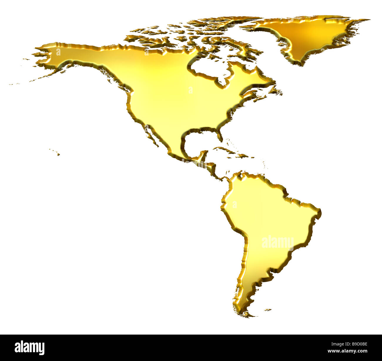 America 3d golden mappa Foto Stock