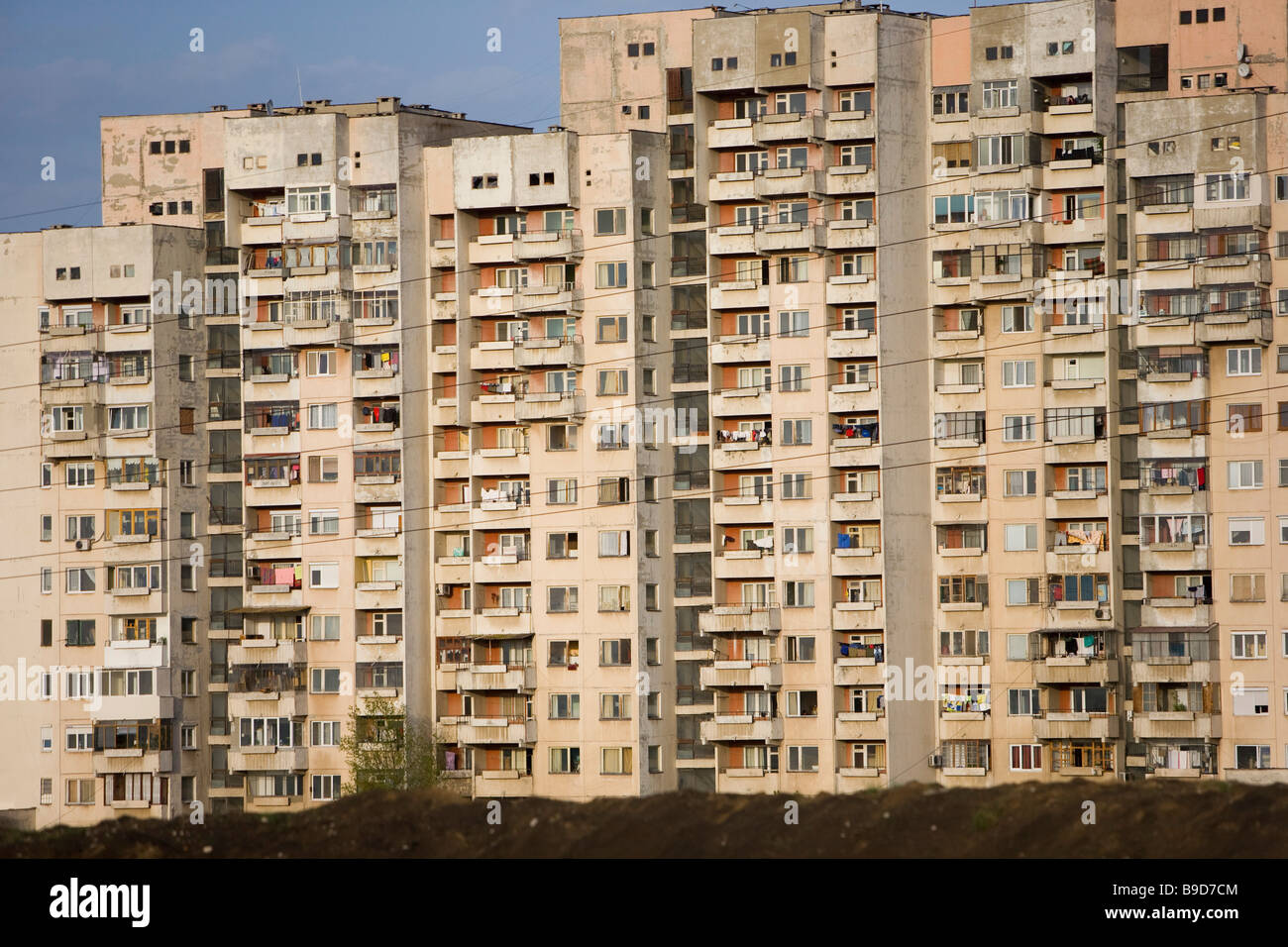 Blocco di appartamenti nei sobborghi di Sofia Bulgaria Foto Stock