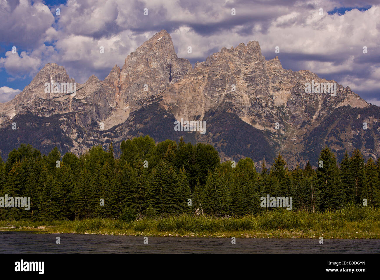 WYOMING USA Teton Mountains e Snake River in Grand Teton National Park Foto Stock