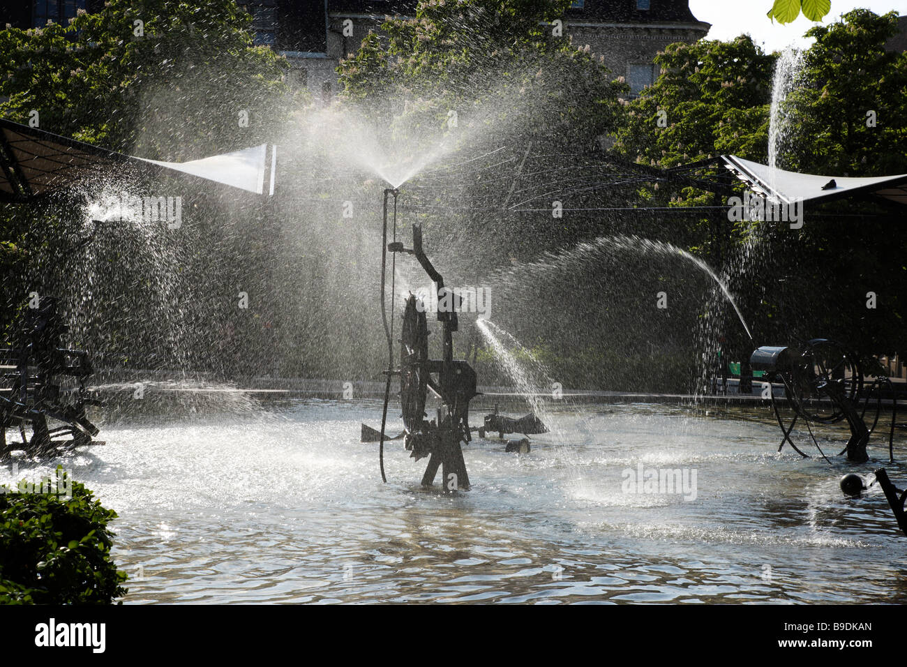 Jean Tinguely fontana fontana carnevale Theaterplatz Basilea il Cantone di Basilea città svizzera Foto Stock