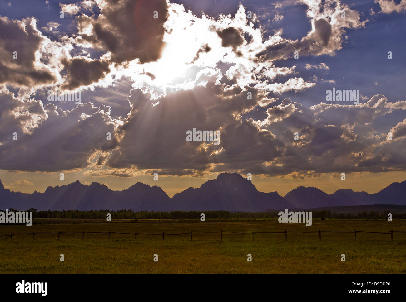 WYOMING USA il tramonto nel Parco Nazionale di Grand Teton Foto Stock