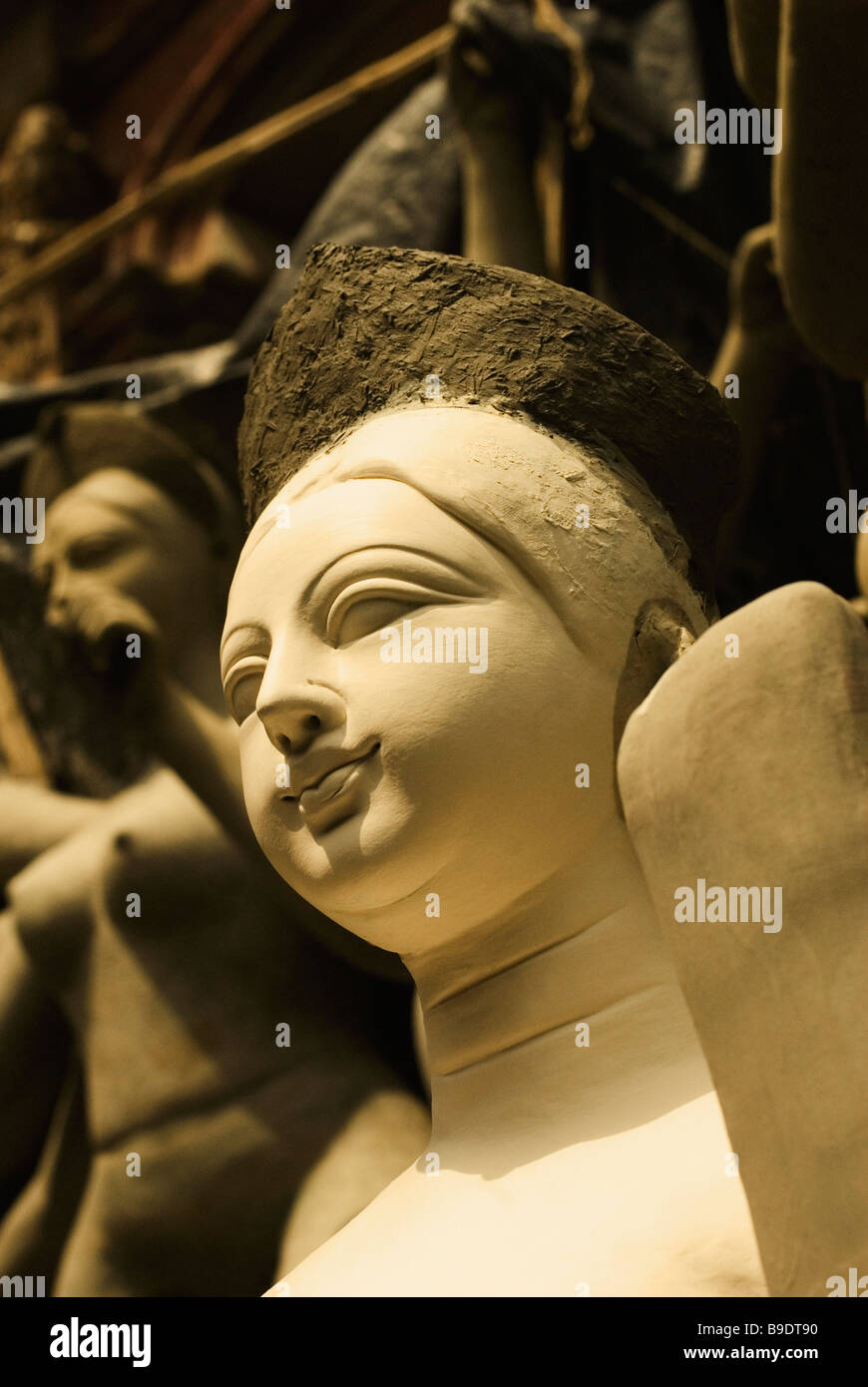 La statua della dea Durga, Calcutta, West Bengal, India Foto Stock