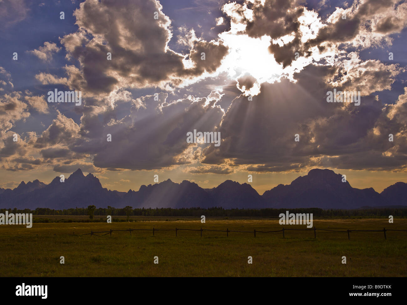 WYOMING USA il tramonto nel Parco Nazionale di Grand Teton Foto Stock
