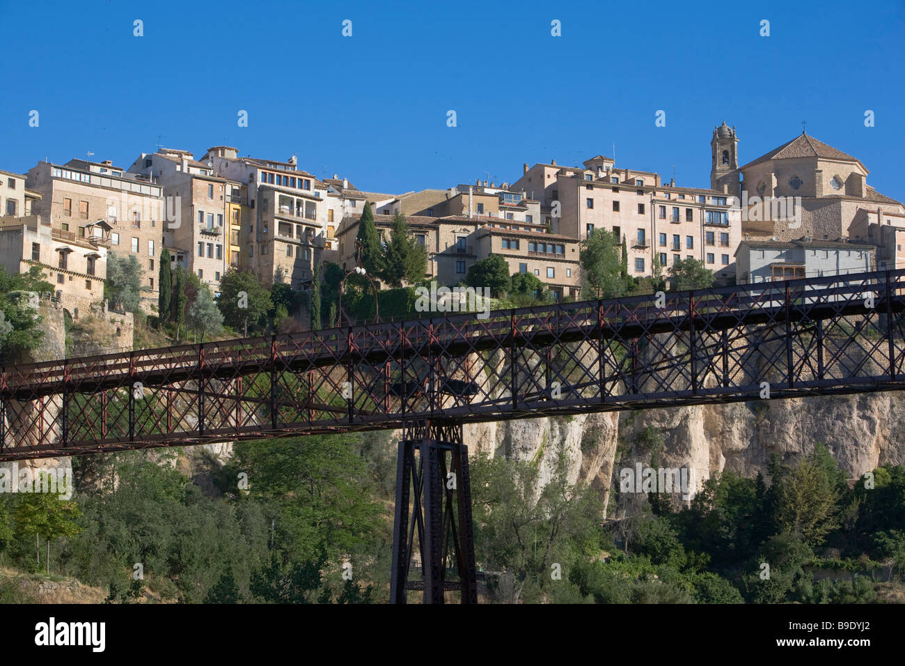 Case Sospese ponte pedonale San Pablo Cuenca Castilla La Mancha Spagna Foto Stock
